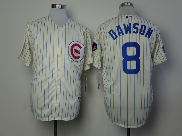 Men Chicago Cubs #8 Dawson Cream Throwback 1969 MLB Jerseys->chicago cubs->MLB Jersey